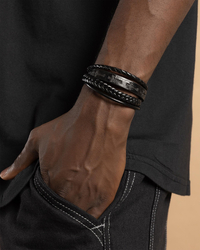 REPUBLIK Cross Cuff Multi Bracelet for Mens image number null