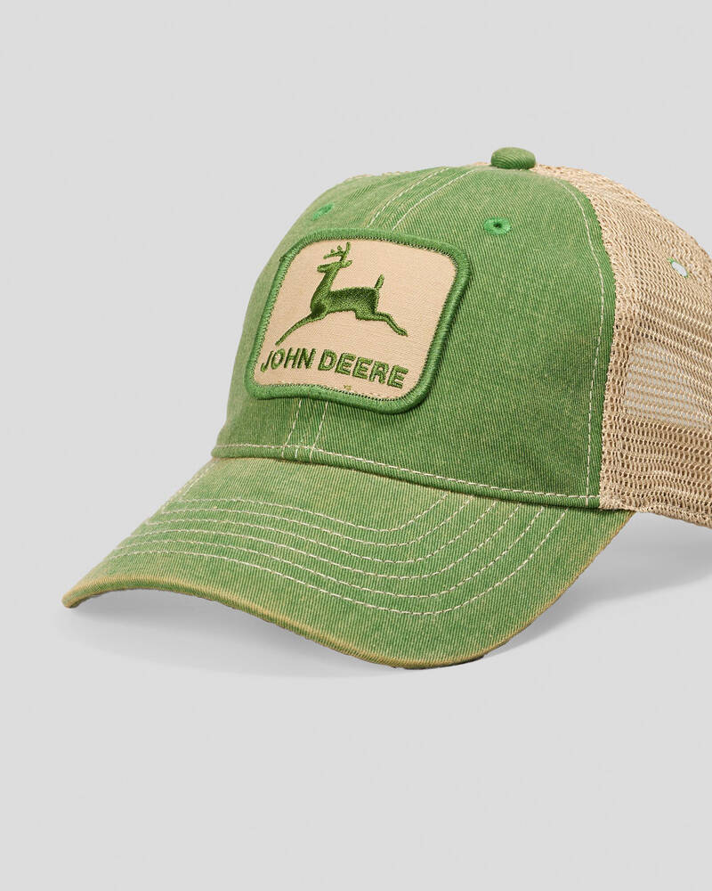 John Deere Stone Wash Trucker Cap for Mens