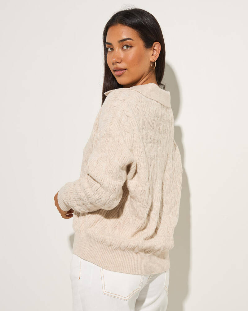 Rhythm Lexie V-Neck Collared Jumper for Womens