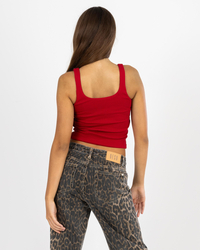 Mooloola Girls' Basic Square Neck Rib Tank Top for Womens image number null