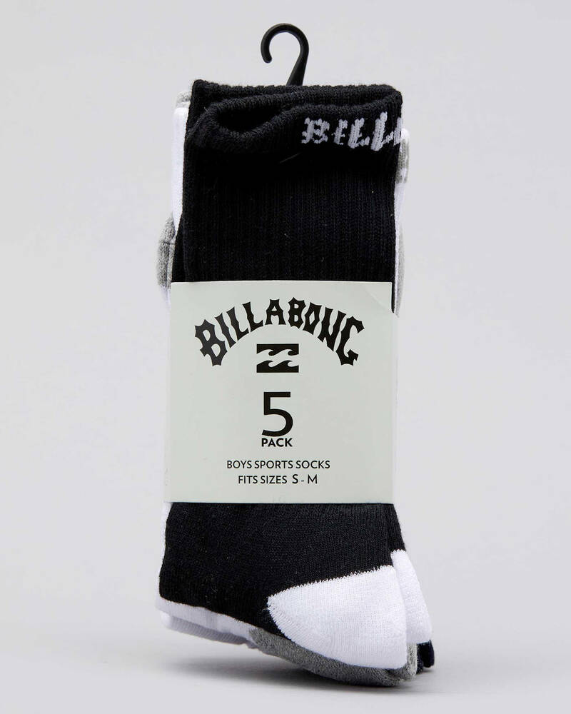 Billabong Boys' Sport Socks 5 Pack for Mens