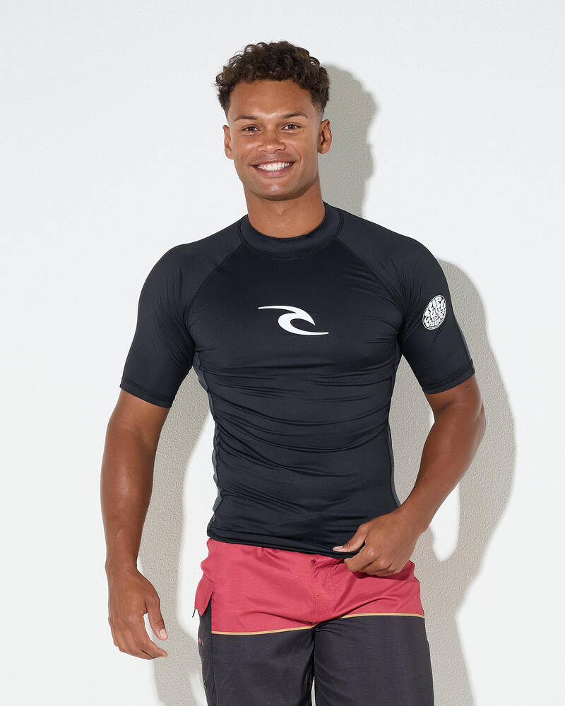 Rip Curl Waves Short Sleeve Rash Vest for Mens