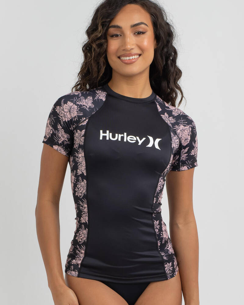 Hurley Fleur Short Sleeve Rash Vest for Womens