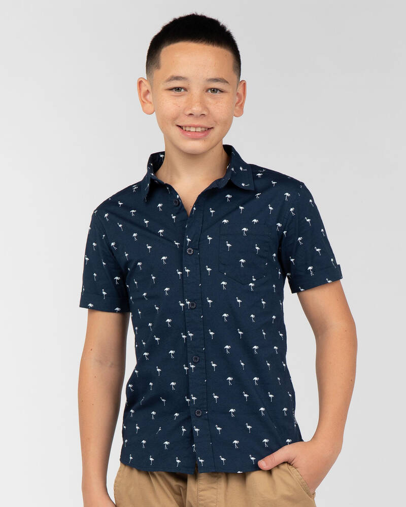 Lucid Boys' Flamingo Short Sleeve Shirt for Mens