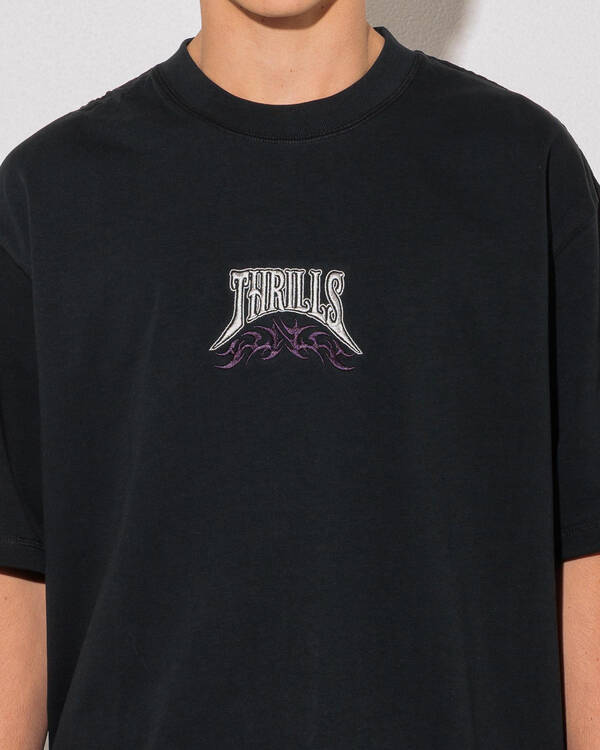 Thrills What We Believe Embro Oversize Box Crop Tee for Mens
