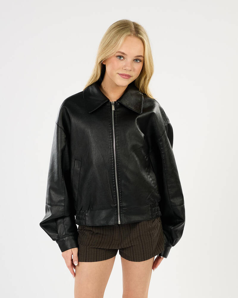 Ava And Ever Girls' Off Duty Faux Leather Jacket for Womens