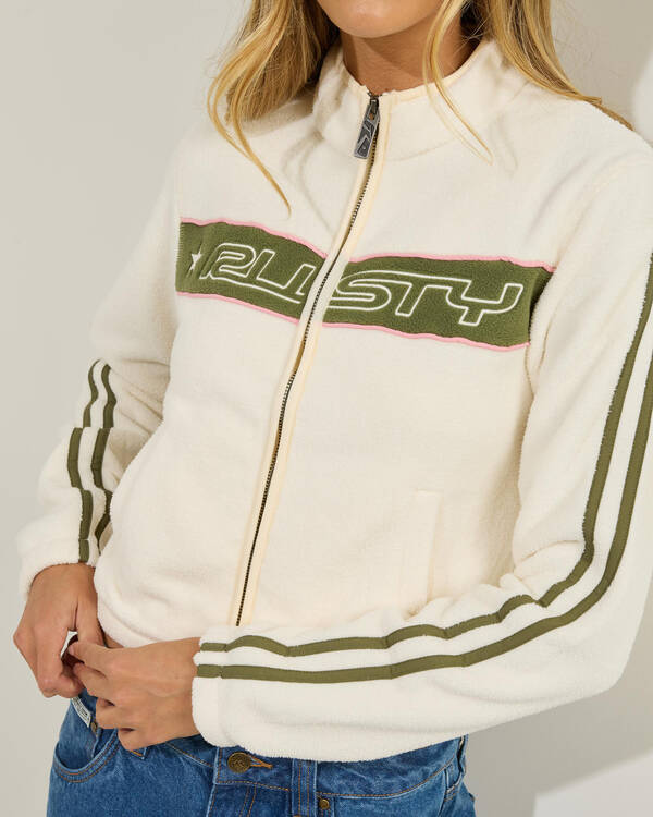 Rusty Freeway Cropped Zip Through Polar Fleece Jacket for Womens
