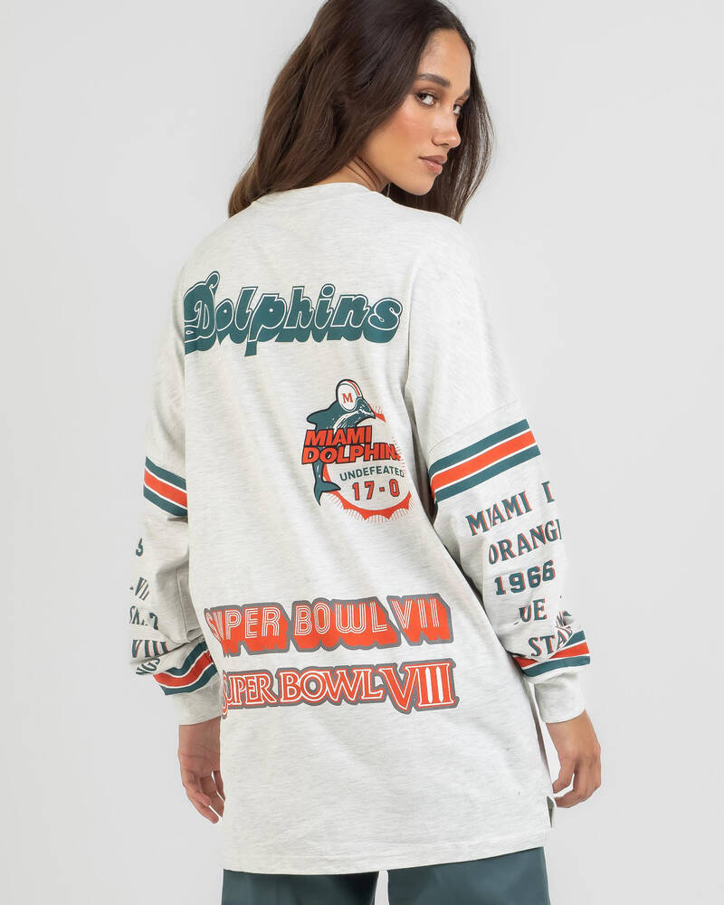 Mitchell & Ness Dolphins Long Sleeve T-Shirt for Womens