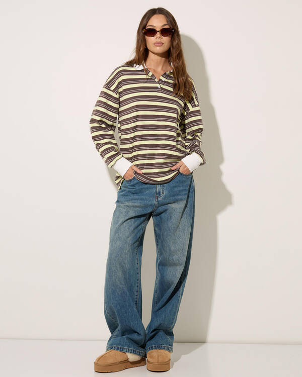 Mooloola Gwen Stripe Long Sleeve Top for Womens