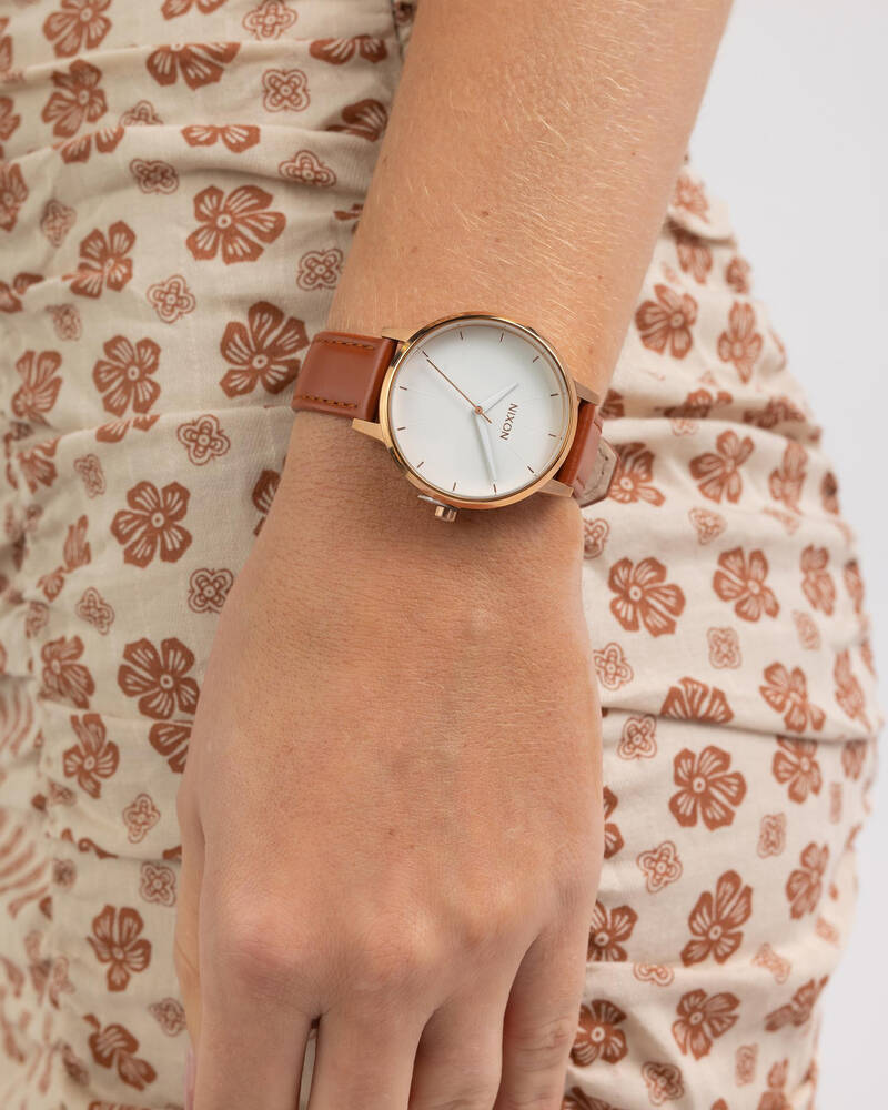 Nixon Kensington Leather Watch for Womens