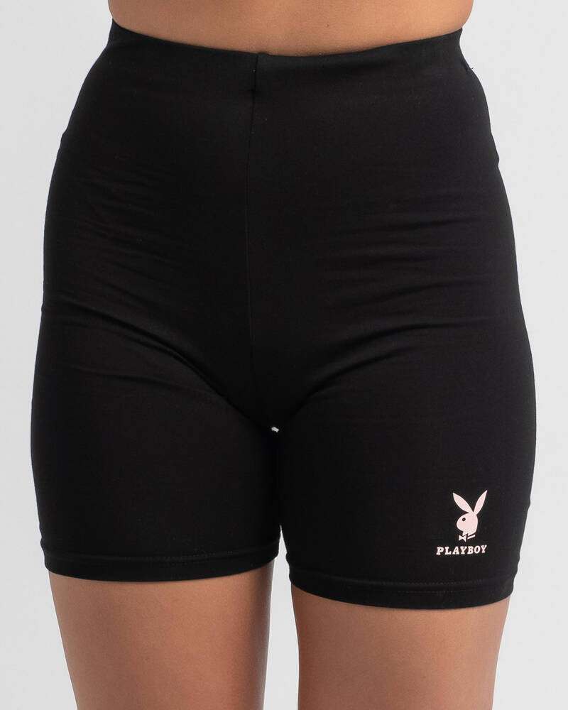 Playboy Bunny Text II Bike Shorts for Womens