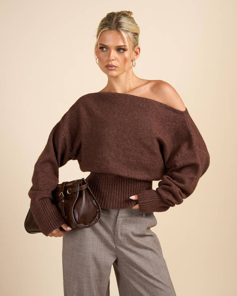 Ava And Ever Anni Off Shoulder Knit Jumper for Womens