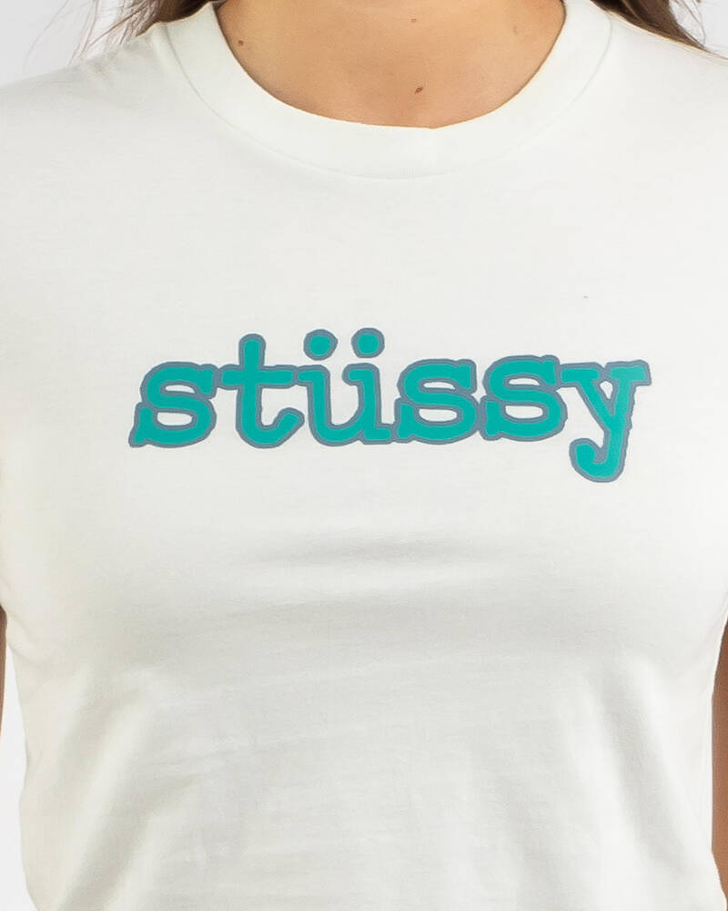 Stussy Typewriter Baby Tee for Womens