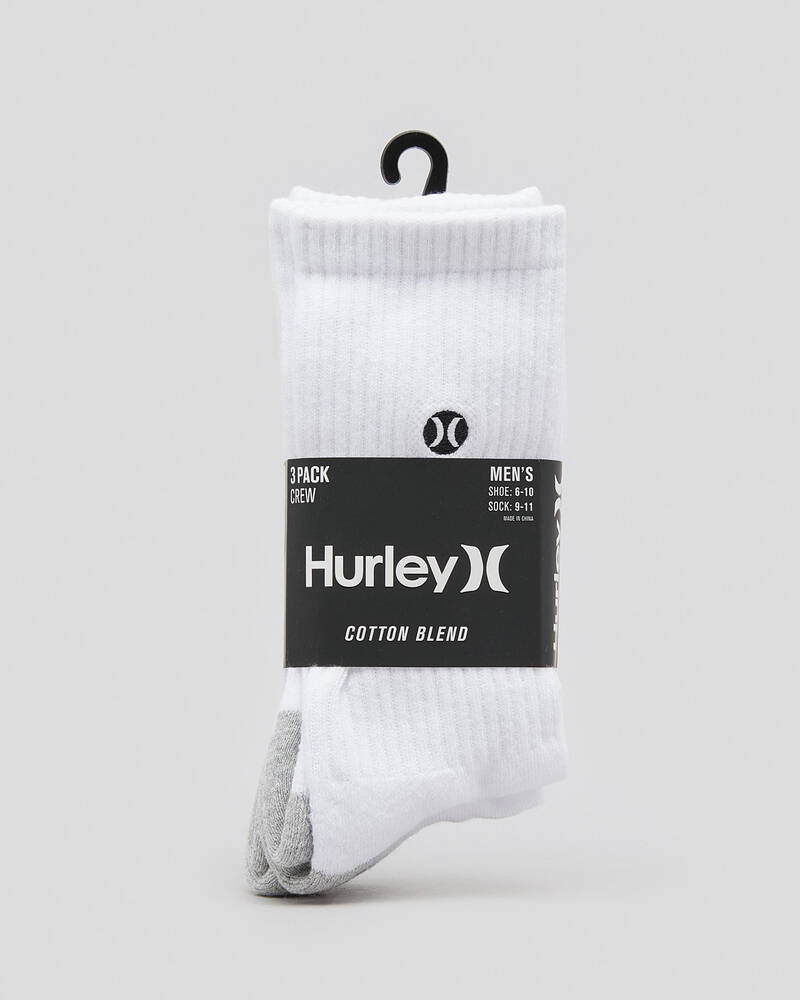 Hurley Mens' 1/2 Crew Socks 3 Pack for Mens