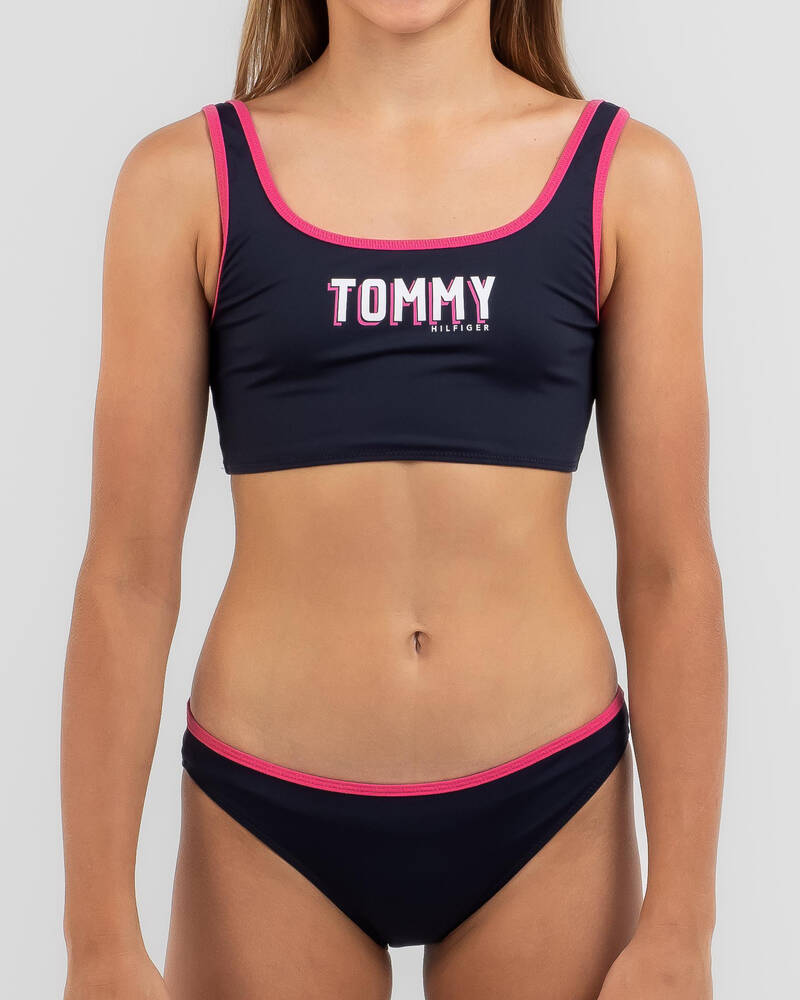 Tommy Hilfiger Girls' Tommy Graphic Bralette Bikini Set for Womens
