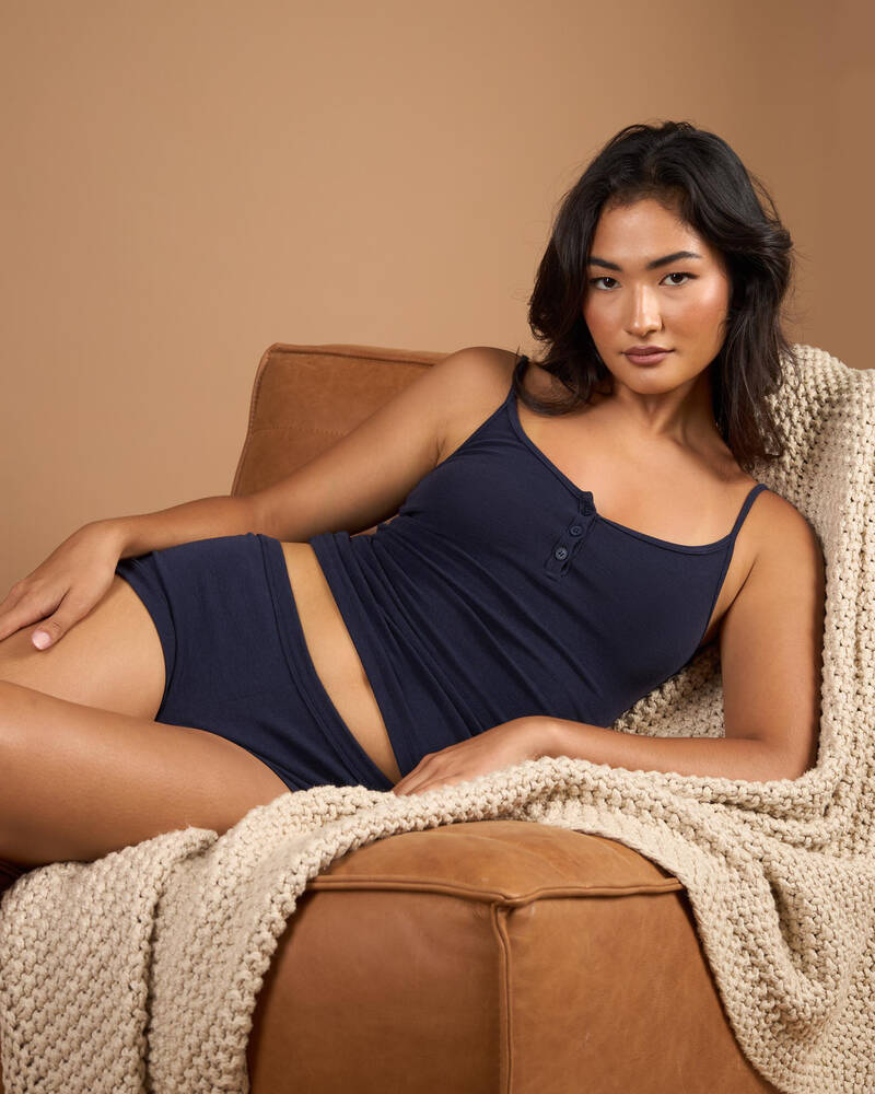 Malibu Lounge Kissing Booth Henley Tank Top for Womens