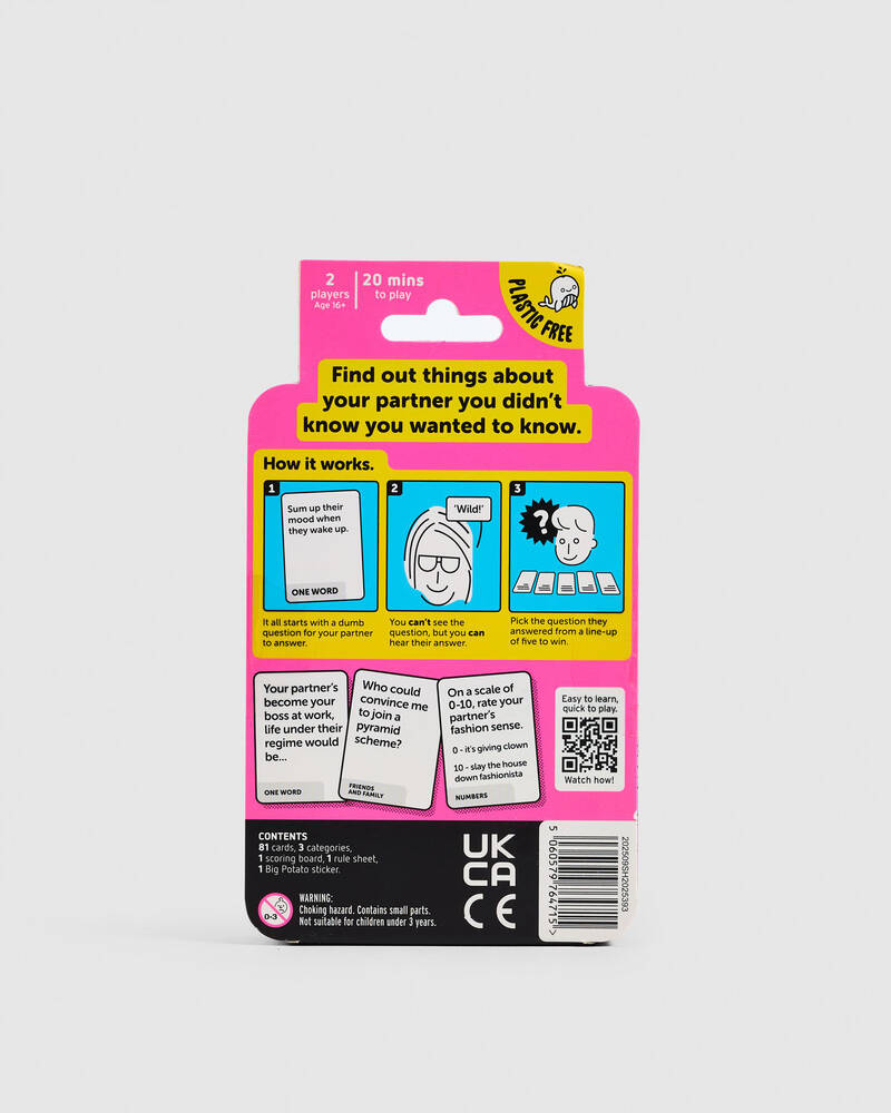 Get It Now Dumb Questions To Ask Your Partner Card Game for Unisex