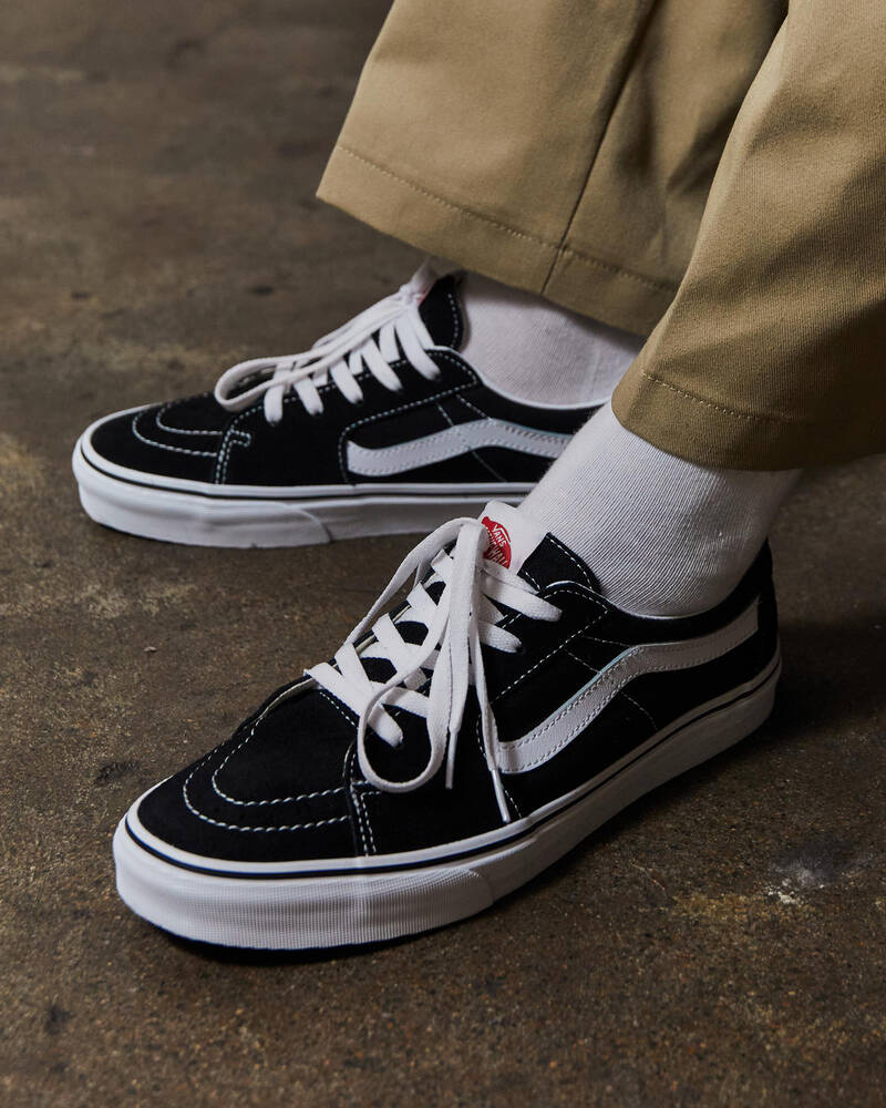 Shop Vans Sk8-Low Shoes In Black/true White - Fast Shipping & Easy ...