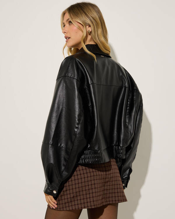 Ava And Ever Off Duty Faux Leather Jacket for Womens