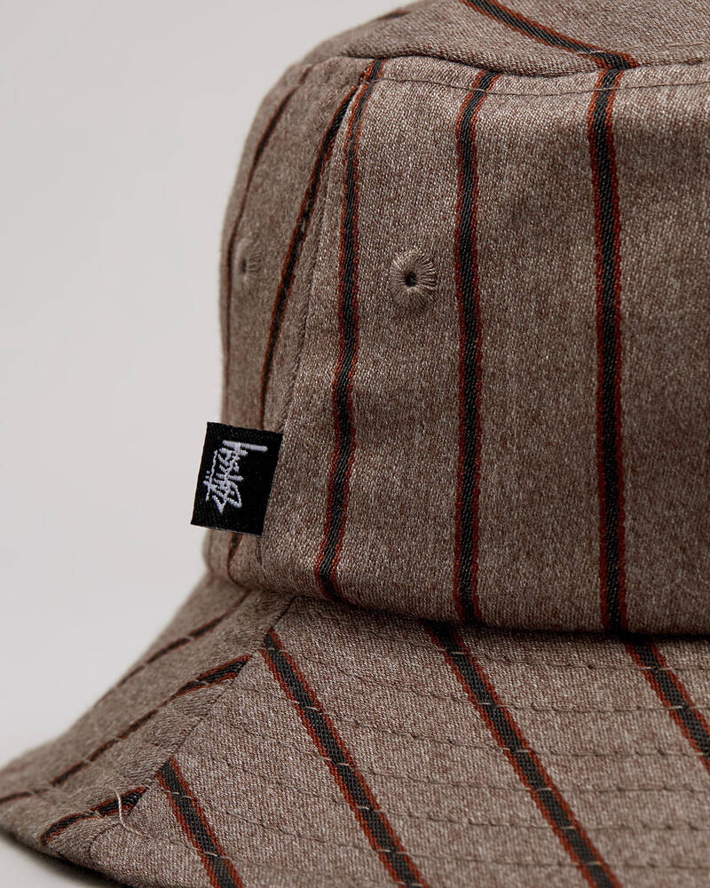 Stussy Pinstripe Graffiti Bucket Hat for Mens