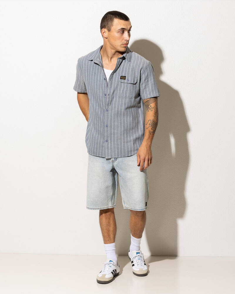 RVCA Dayshift Stripe II Short Sleeve Shirt for Mens