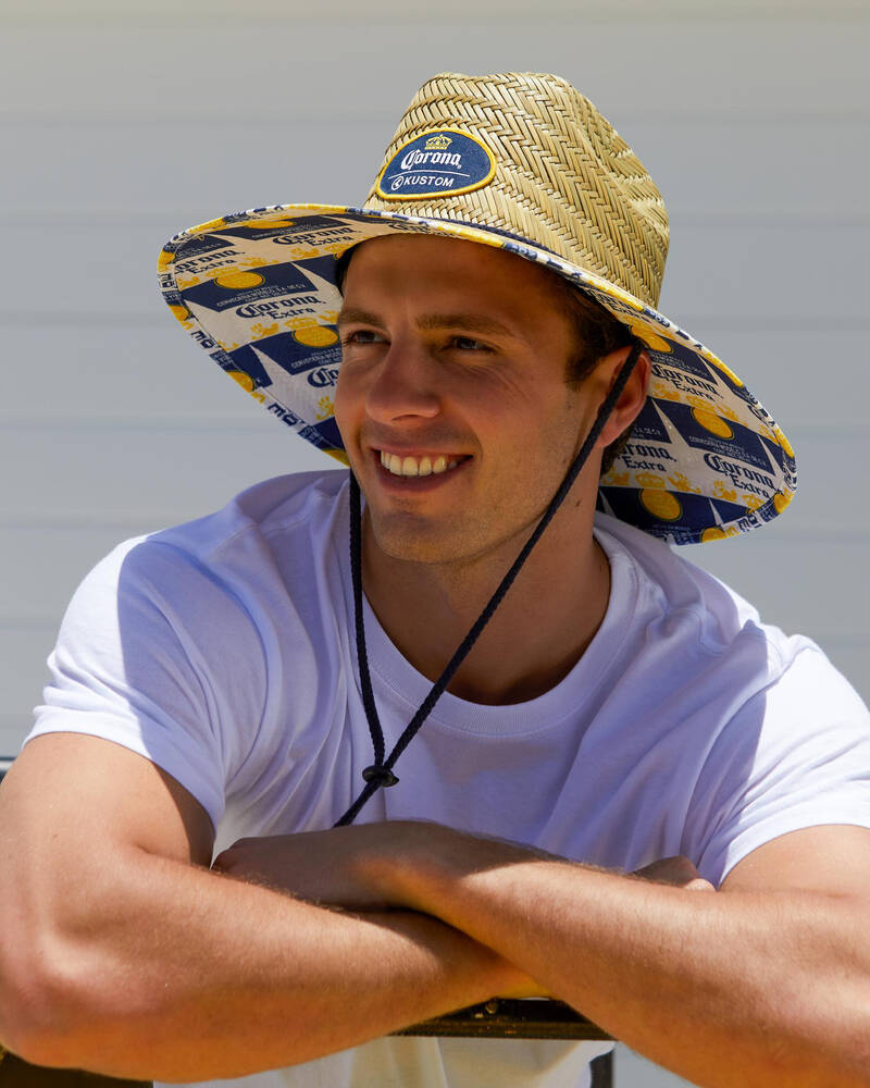 Kustom Corona Printed Straw Hat for Mens