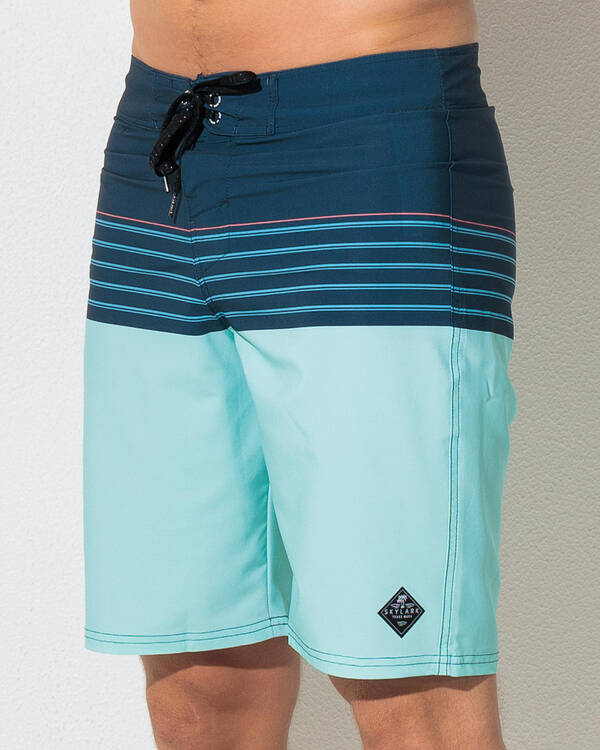Skylark Retro Stripe Board Shorts for Mens
