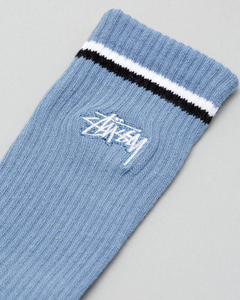 Stussy Stock Border Stripe 3 Pack Socks for Mens