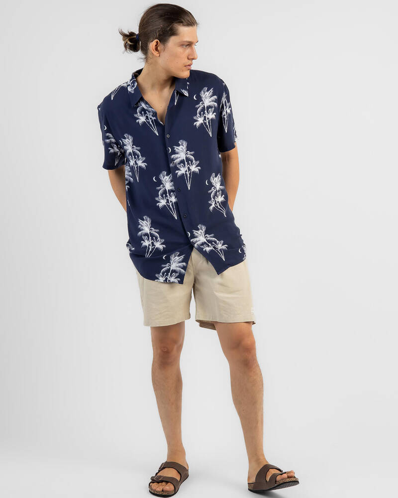 Lucid Tropical Beach Short Sleeve Shirt for Mens