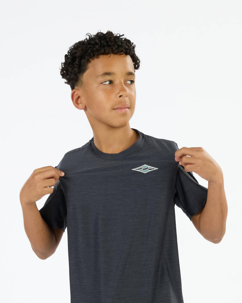 Billabong Boys Diamond Shoreline Short Sleeve Rash Vest for Mens