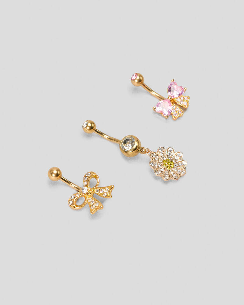 Karyn In LA Bow Belly Ring Pack for Womens