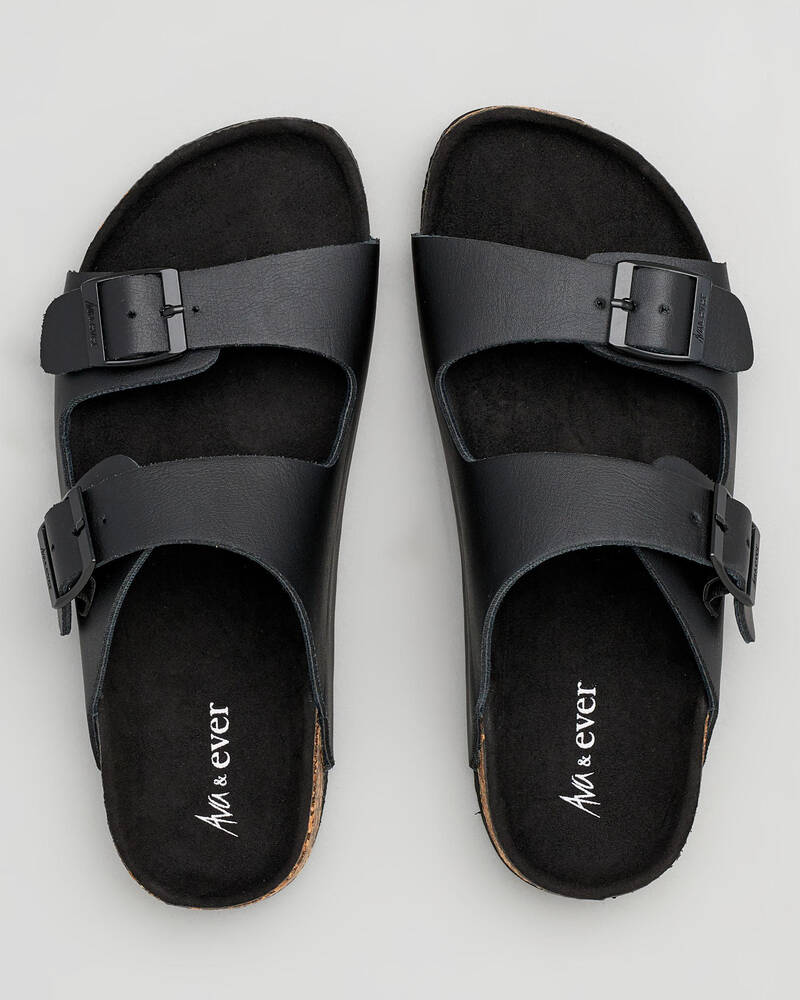 Ava And Ever Cortina Slide Sandals In Matte Black | City Beach Australia