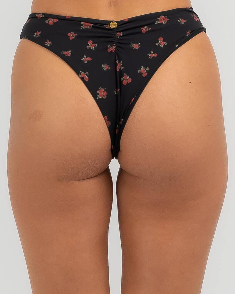 Kaiami Black Dahlia Bikini Bottom for Womens