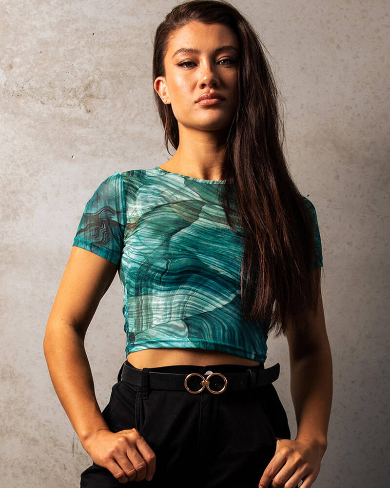 Ava And Ever Forks Mesh Tee for Womens