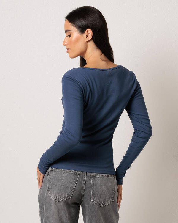 Mooloola Shirley Long Sleeve Henley Top for Womens