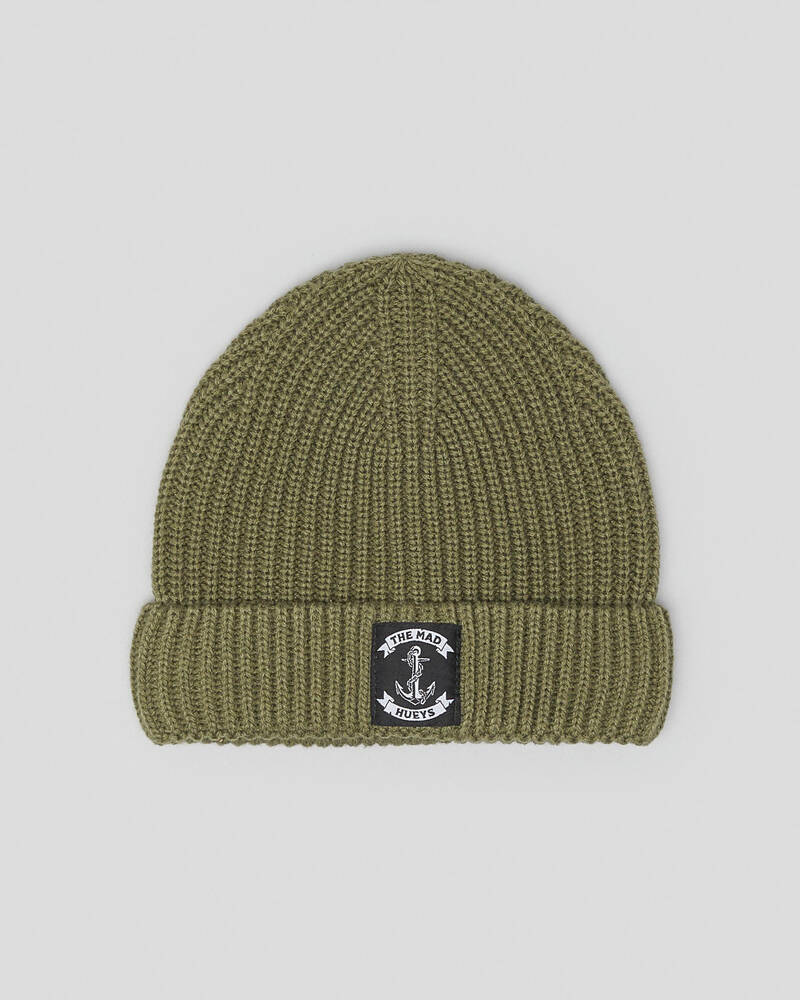 Shop The Mad Hueys Anchor Warfie Beanie In Dusty Green - Fast Shipping ...