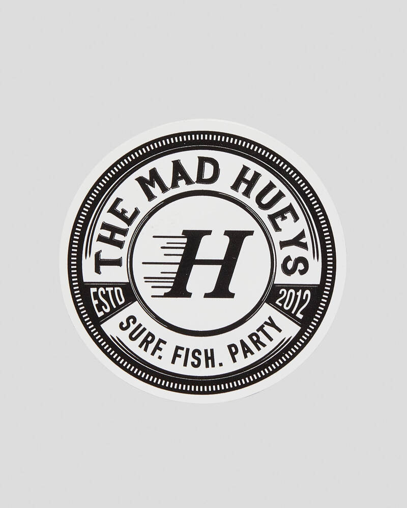 The Mad Hueys Surf Fish Party Sticker for Mens