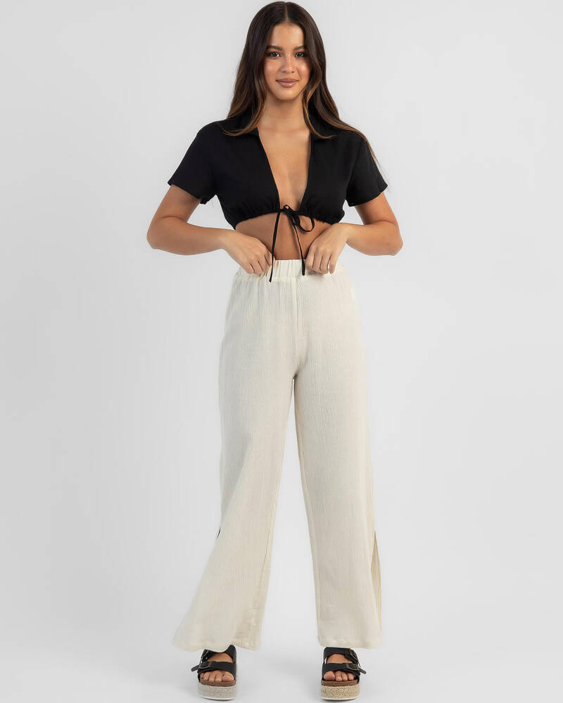 Mooloola Cooper Tie Up Short Sleeve Shirt for Womens