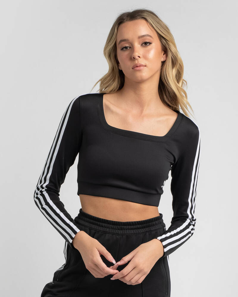 adidas 3 Stripes Long Sleeve Top for Womens