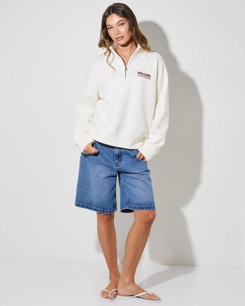 Rip Curl Surf Puff 1/4 Zip Sweatshirt for Womens