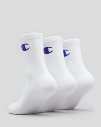 Champion Junior Boys' Medium Sport C Logo Crew Socks 3 Pack for Mens image number null