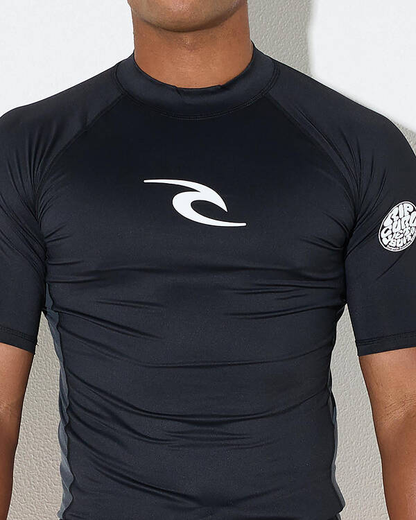 Rip Curl Waves Short Sleeve Rash Vest for Mens