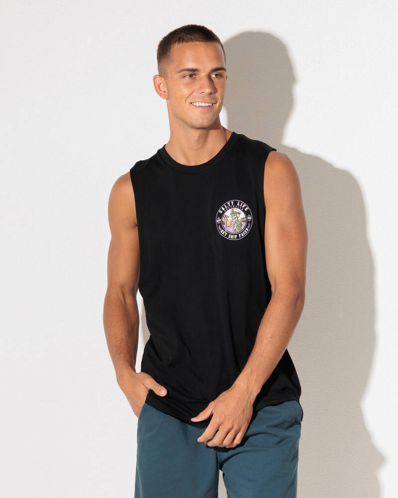 Salty Life Ship Faced Muscle Tank for Mens