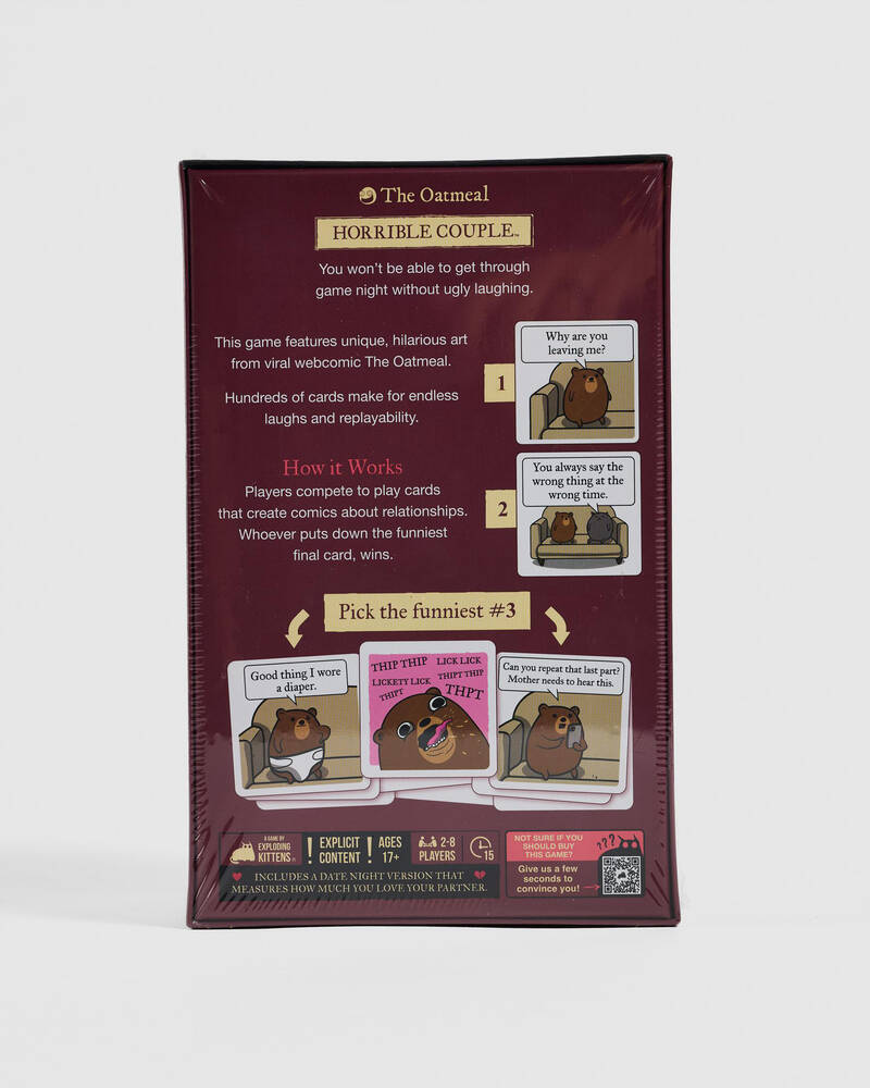 Miscellaneous Horrible Couple Card Game for Unisex