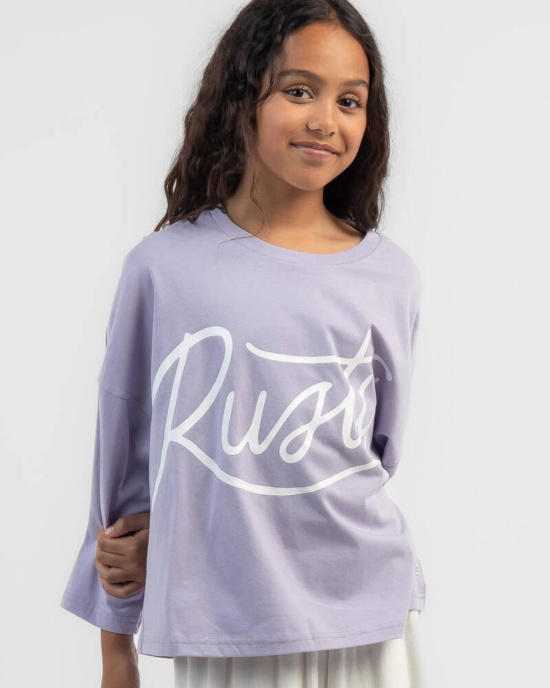 Rusty Girls' Script Long Sleeve T-Shirt for Womens