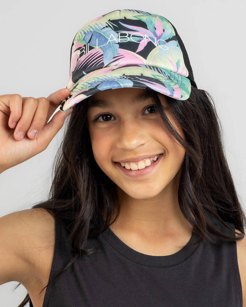 Shop Billabong Girls' Marine Tropic Trucker Cap In Green - Fast ...