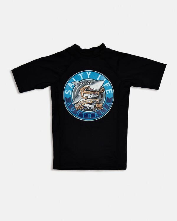 Salty Life Toddlers' Born To Be Wild Short Sleeve Rash Vest for Mens