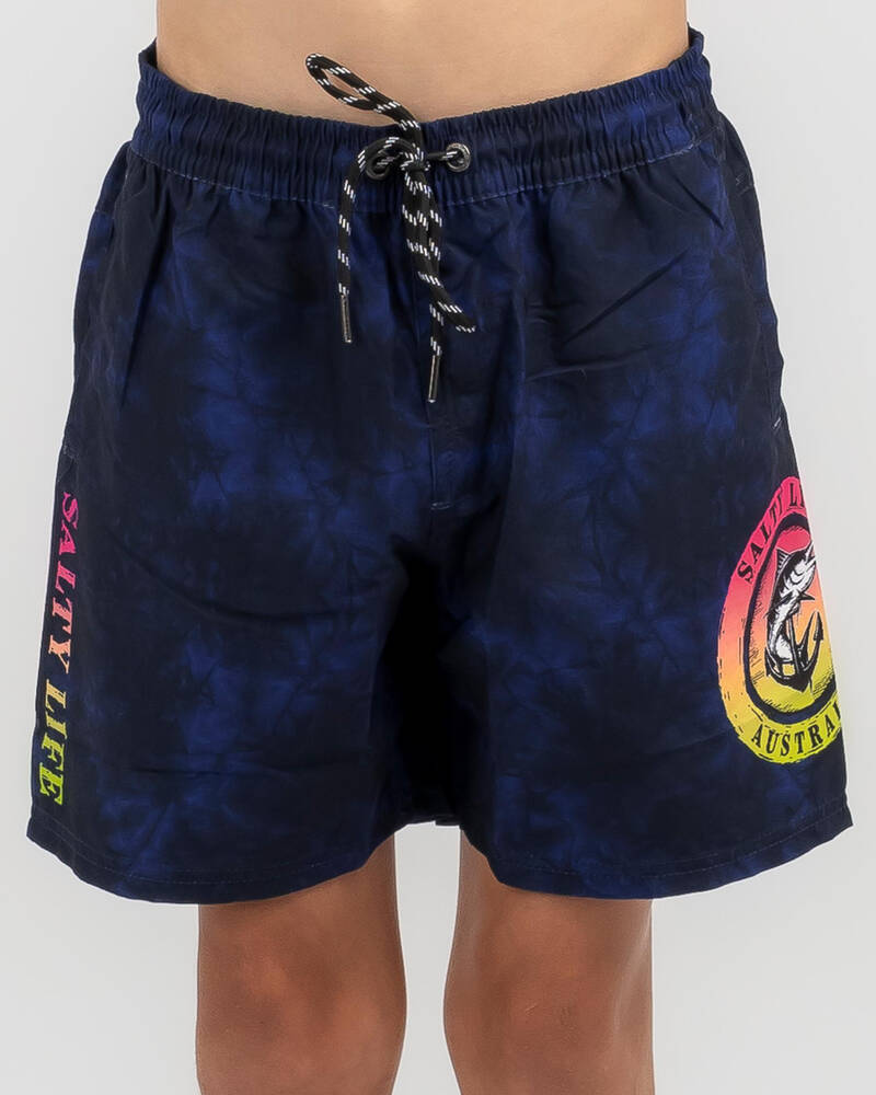 Salty Life Boys' Obstruction Elastic Waist Shorts for Mens