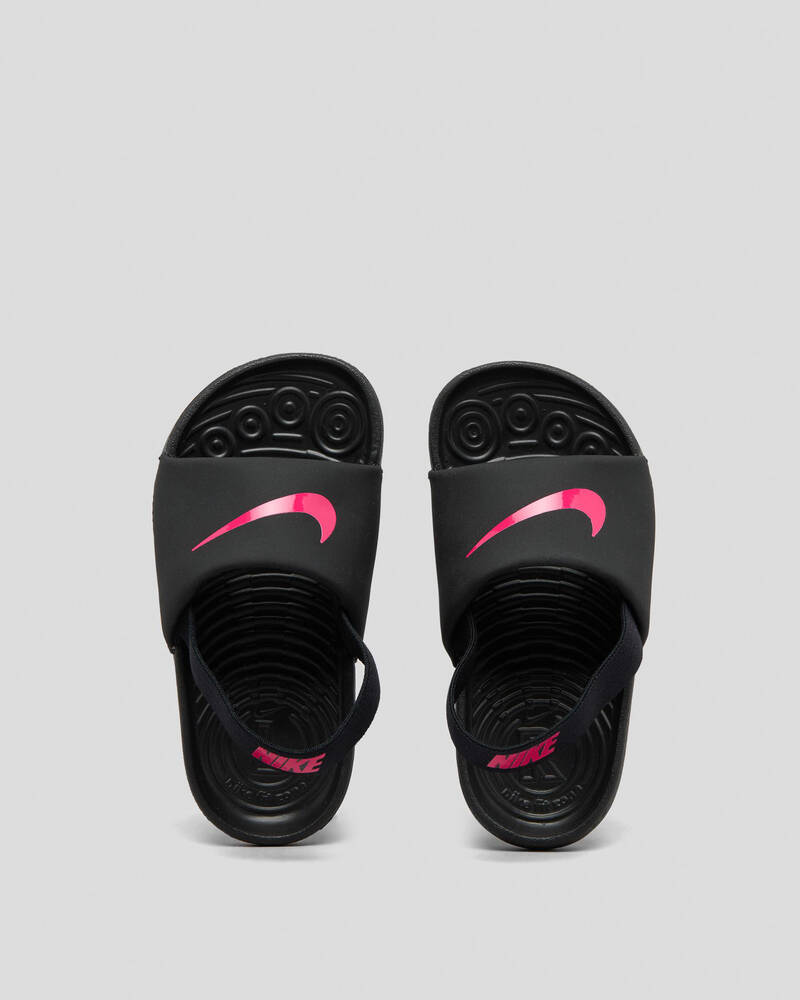 Shop Nike Toddlers' Kawa Slides In Black/vivid Pinkblack Fast