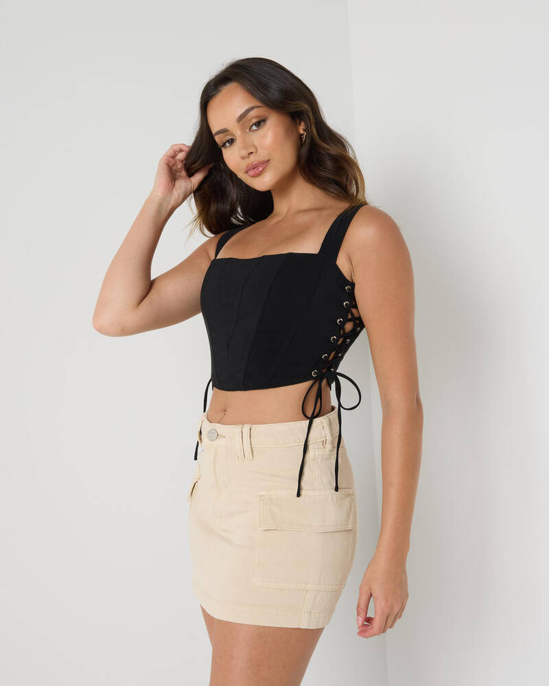 Ava And Ever Jo Lace Up Corset Top for Womens